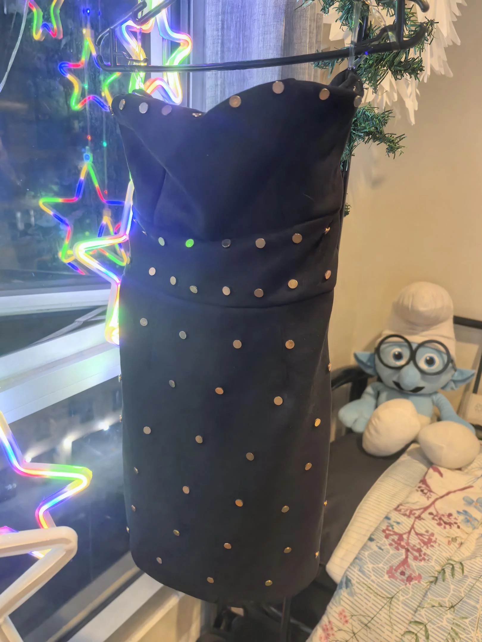 Velvet black styled dress