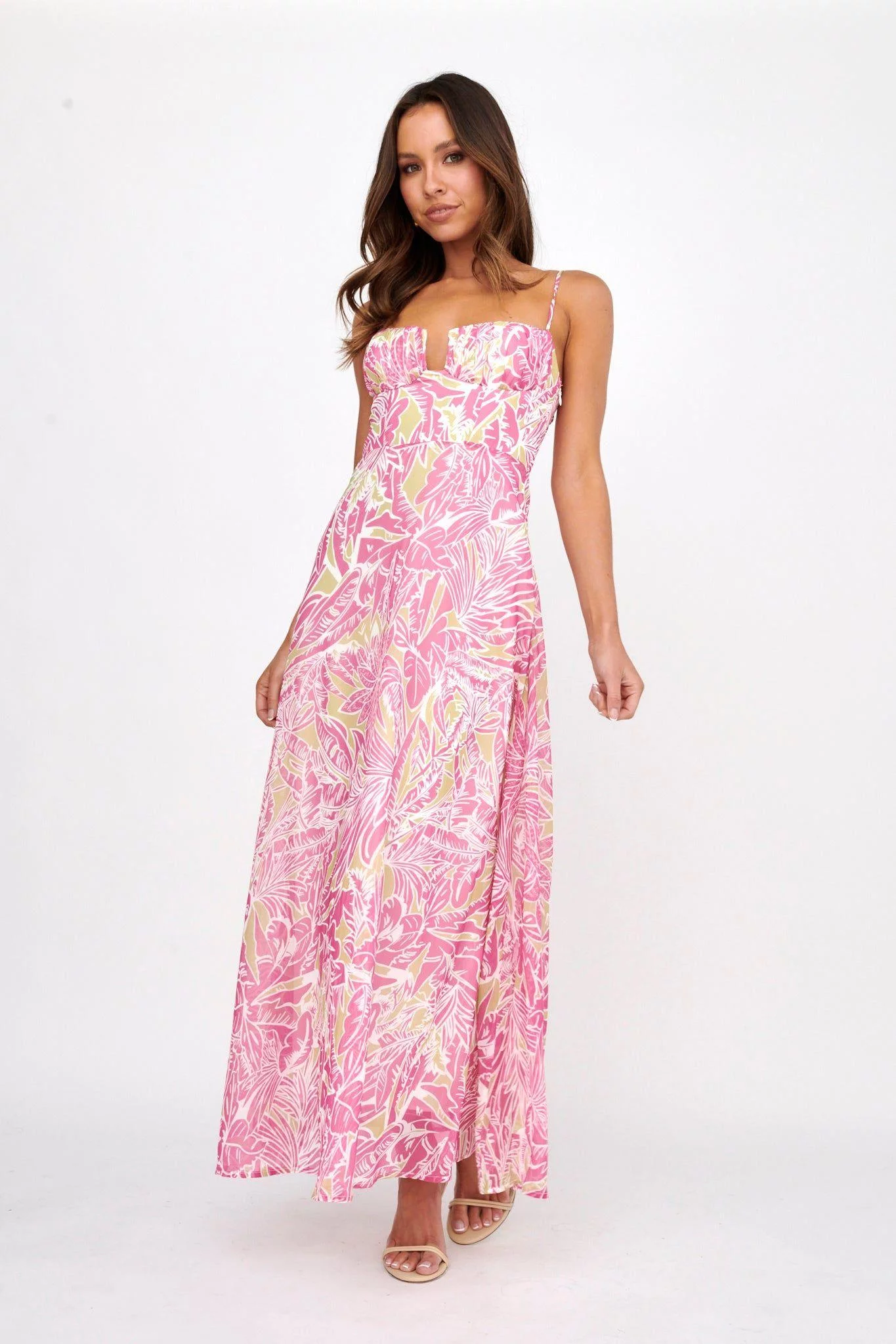 SAINTS + SECRETS PADDED BUSTIER MAXI DRESS