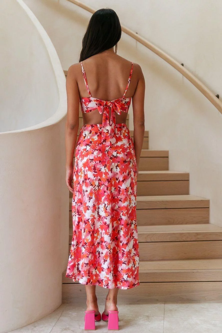 SAINTS + SECRETS RUNAWAY WITH YOU MIDI DRESS