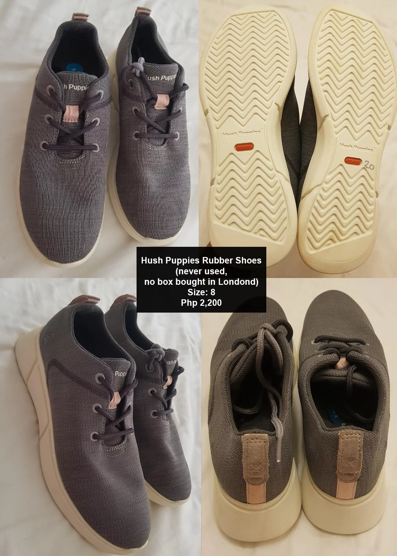 Hush Puppies Grey Sneakers Rubber Shoes
